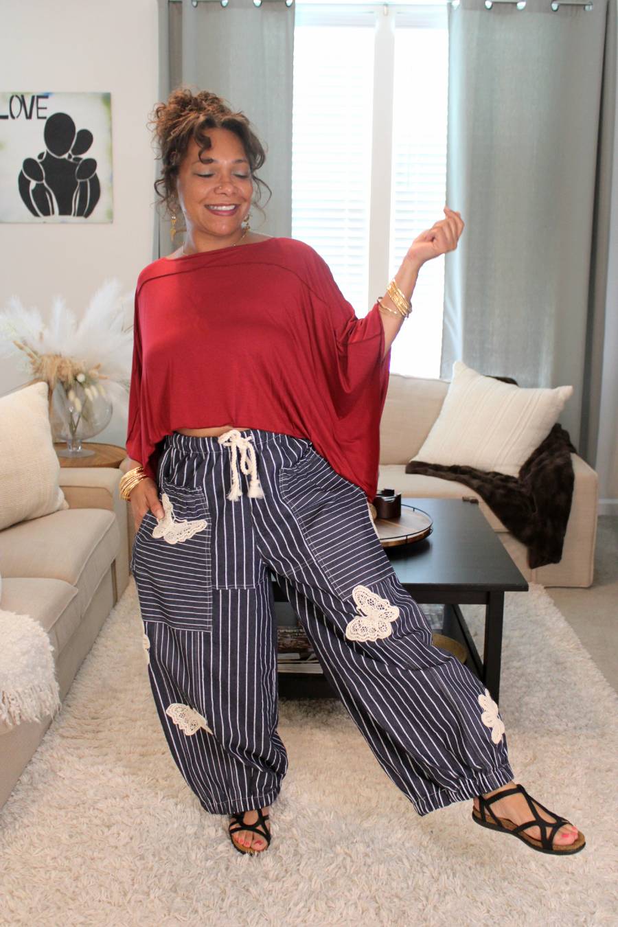 Butterfly Bliss Barrel Pants