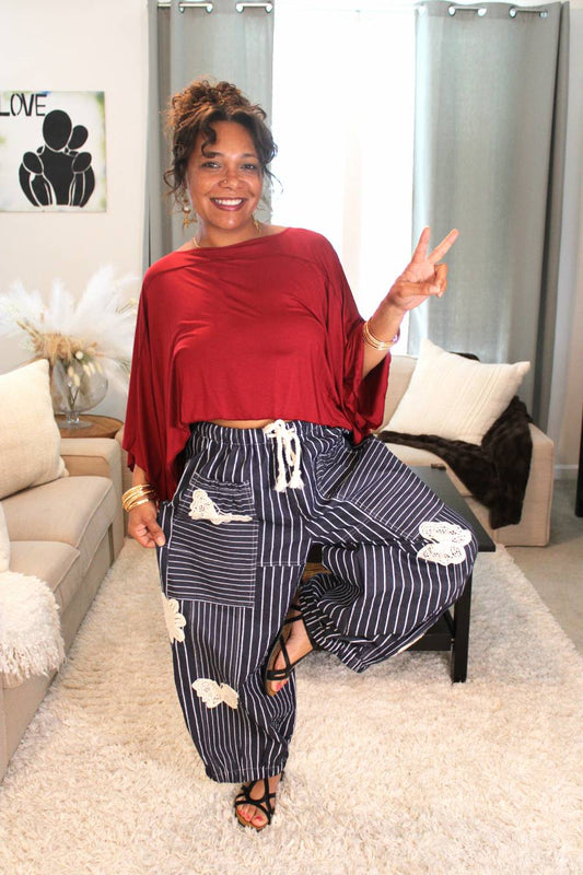 Butterfly Bliss Barrel Pants