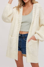 Load image into Gallery viewer, Cable Lantern Sleeve Cardigan
