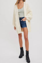 Load image into Gallery viewer, Cable Lantern Sleeve Cardigan
