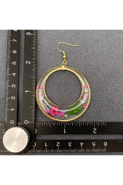 Celestial Halo Of Flowers Dangle Hoop Earrings