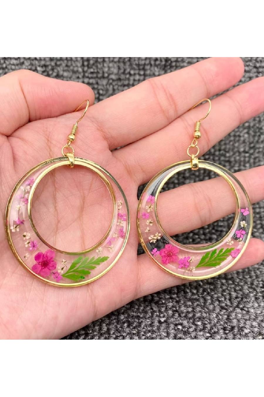Celestial Halo Of Flowers Dangle Hoop Earrings
