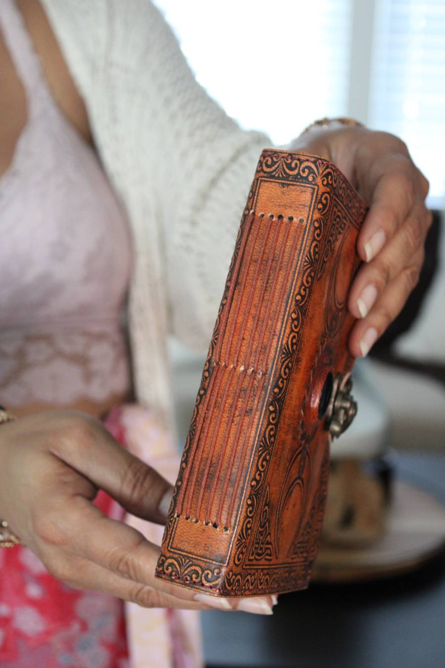 Celtic Moon Trinity Stone Leather Journal