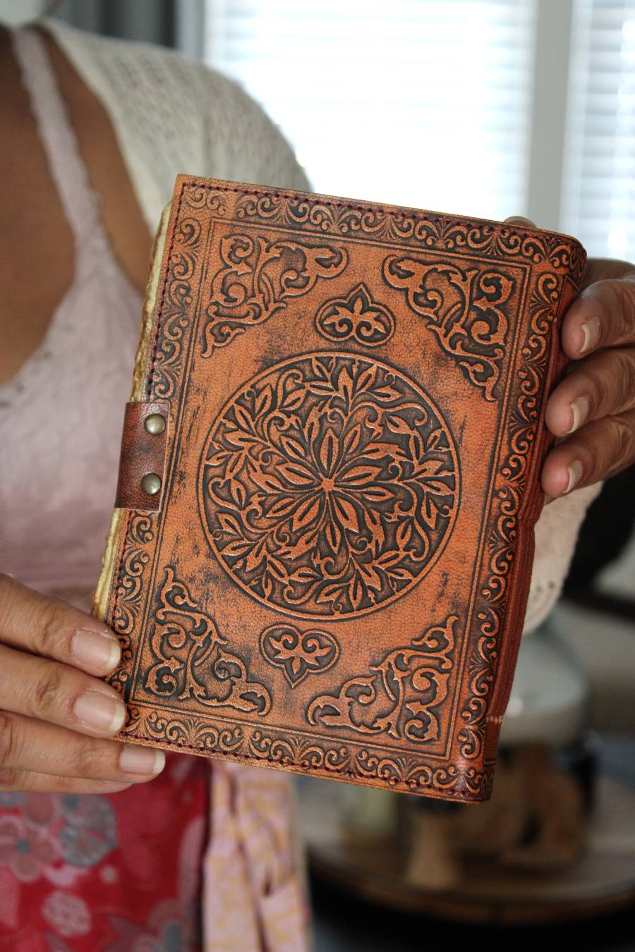 Celtic Moon Trinity Stone Leather Journal