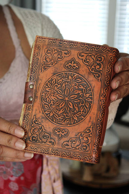 Celtic Moon Trinity Stone Leather Journal