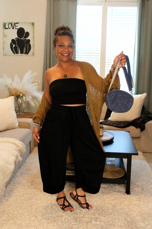 Cotton French Terry Barrel Pants