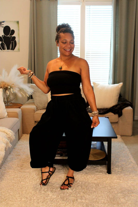 Cotton French Terry Barrel Pants