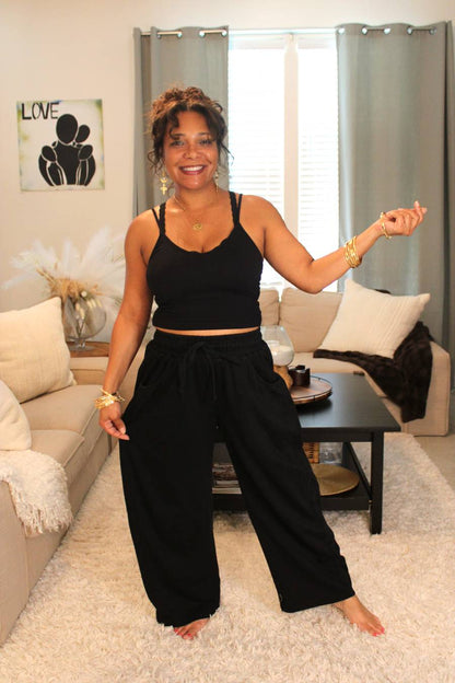 Cotton French Terry Barrel Pants