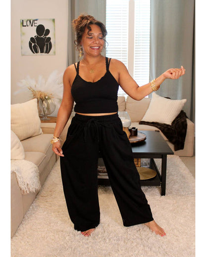 Cotton French Terry Barrel Pants