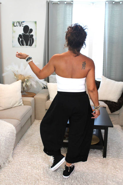 Cotton French Terry Barrel Pants