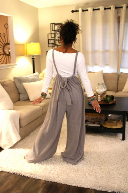Cozy Queen Wide Leg Suspender Pants