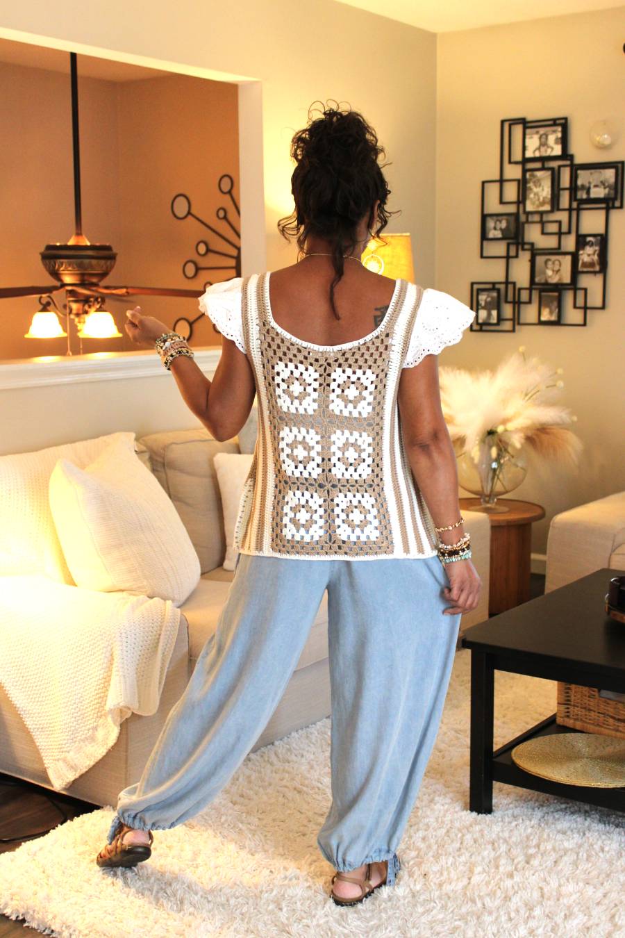 Crochet Puff Sleeve Top