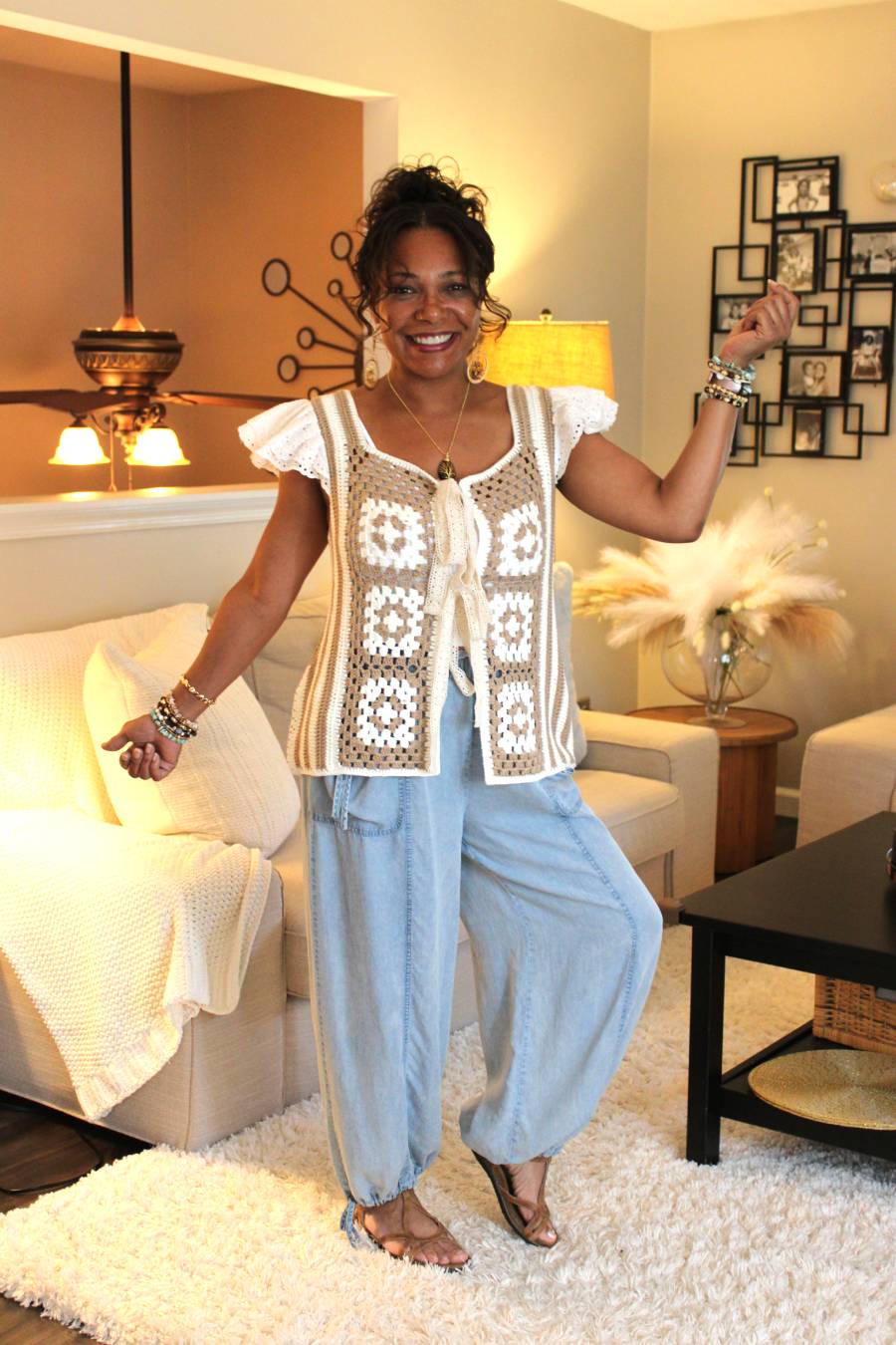 Crochet Puff Sleeve Top