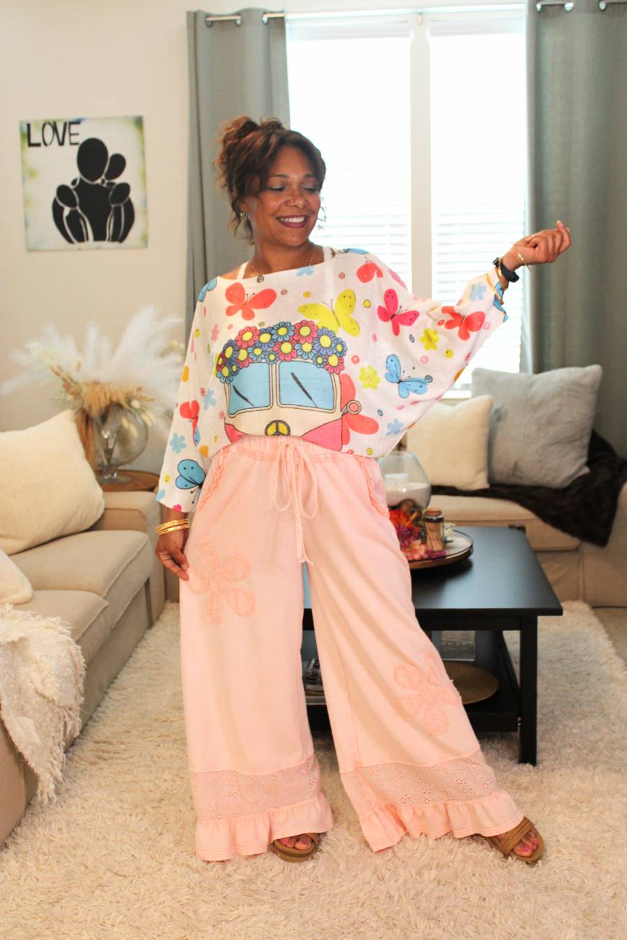 Flower, Love, & Lace Ruffle Pants