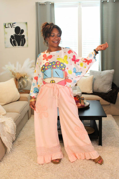 Flower, Love, & Lace Ruffle Pants