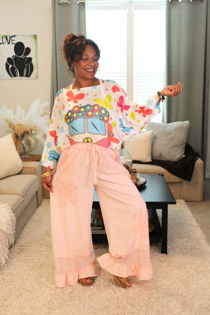 Flower, Love, & Lace Ruffle Pants