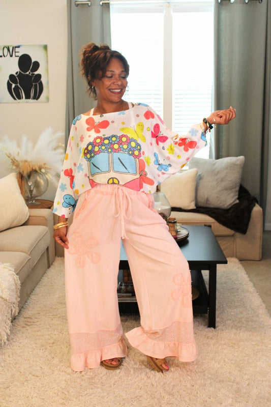 Cute & Classic Hippie Van Printed Knit Sweater