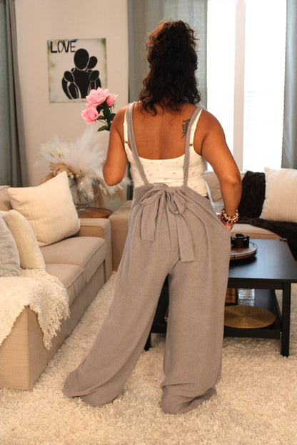 Cozy Queen Wide Leg Suspender Pants