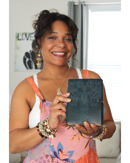 Dark Blue Suede Tree Goddess Journal