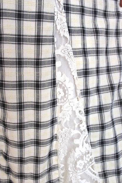 Delicate Lace Plaid Maxi Skirt