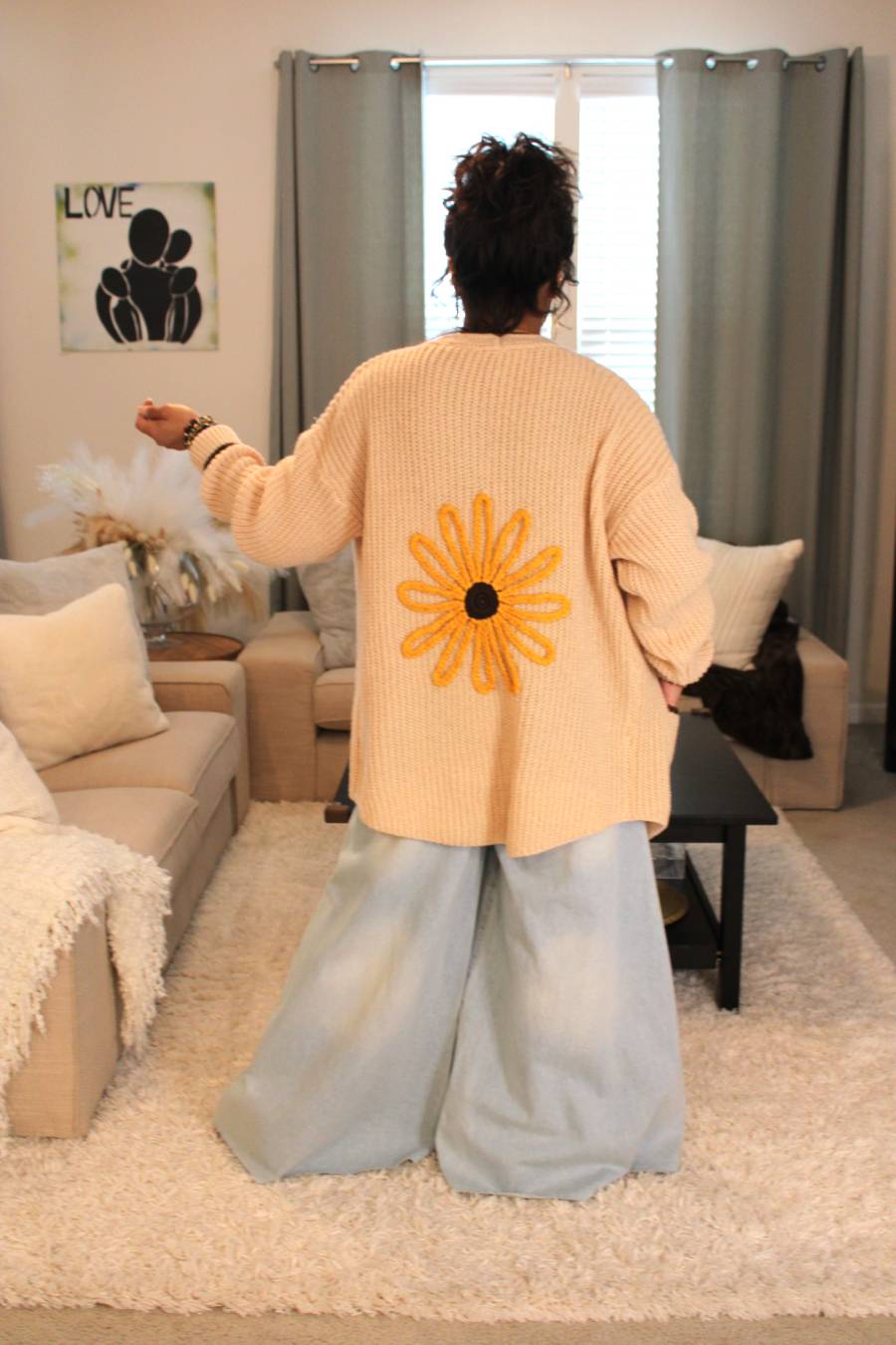 Sunflower Embroidered Cardigan