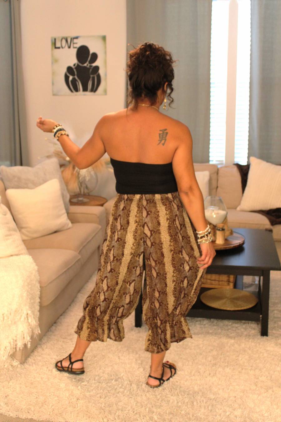 BB Desert Rose Snake Bloomer Midi Capri Short