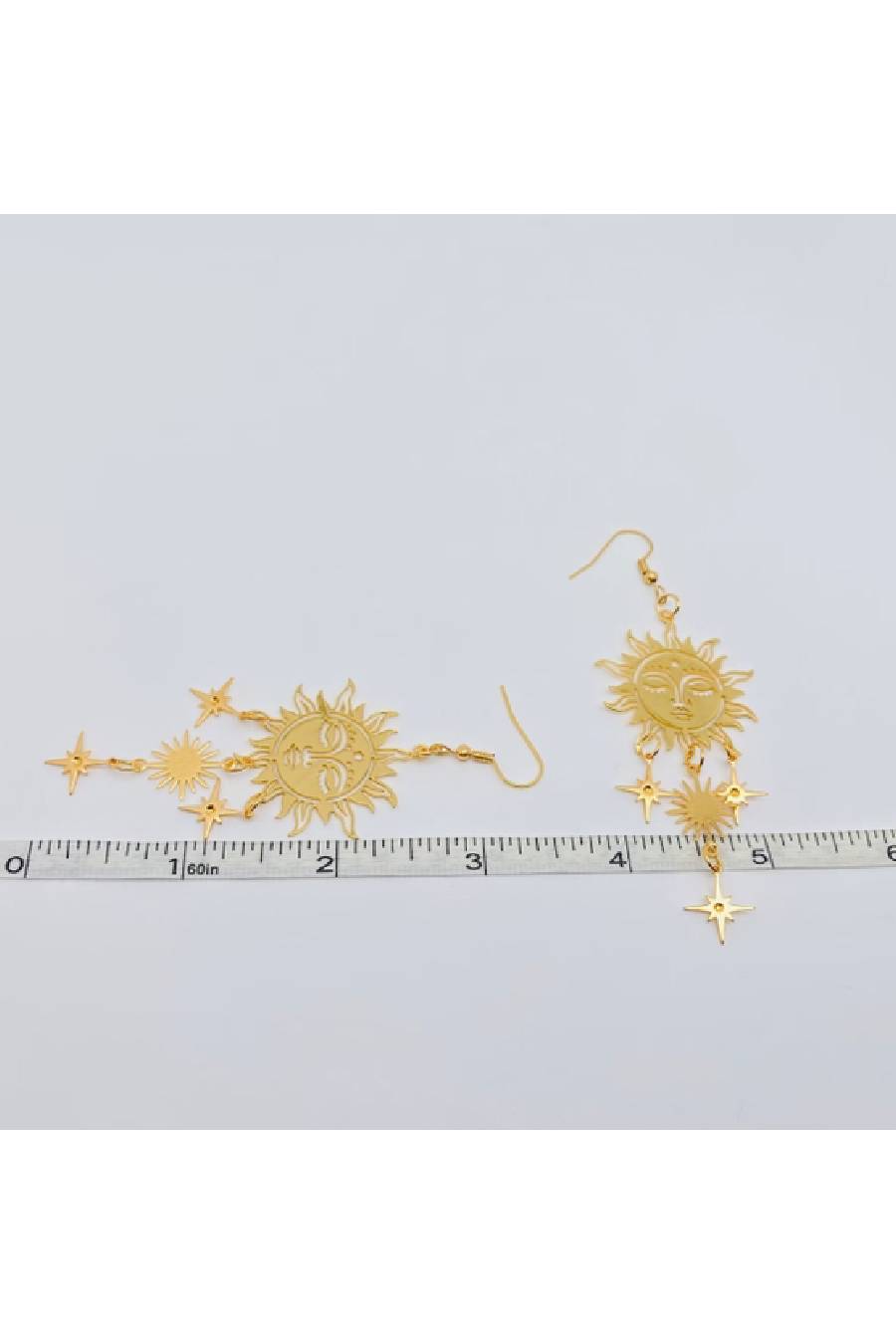 Divine Sun & Star Goddess Dangle Earrings