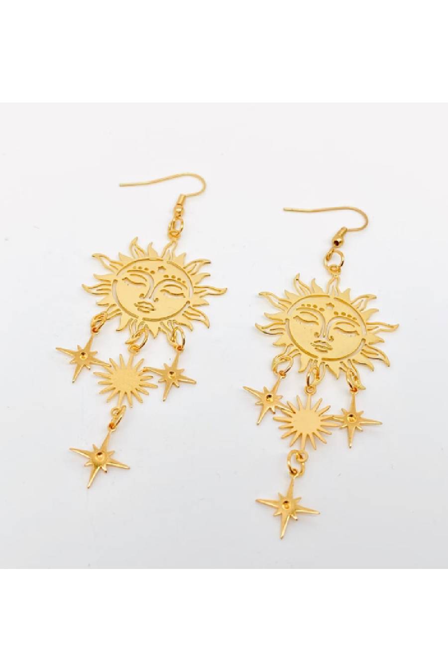 Divine Sun & Star Goddess Dangle Earrings