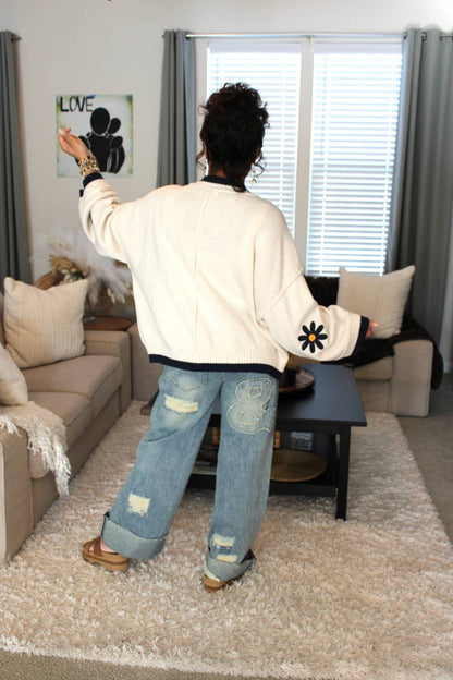 O&H "& Love" Patched Denim Jeans