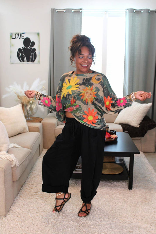 Earth Dreamer Camo Printed Knit Sweater