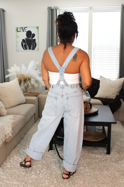 Easy To Love Denim Suspender Overall Pants