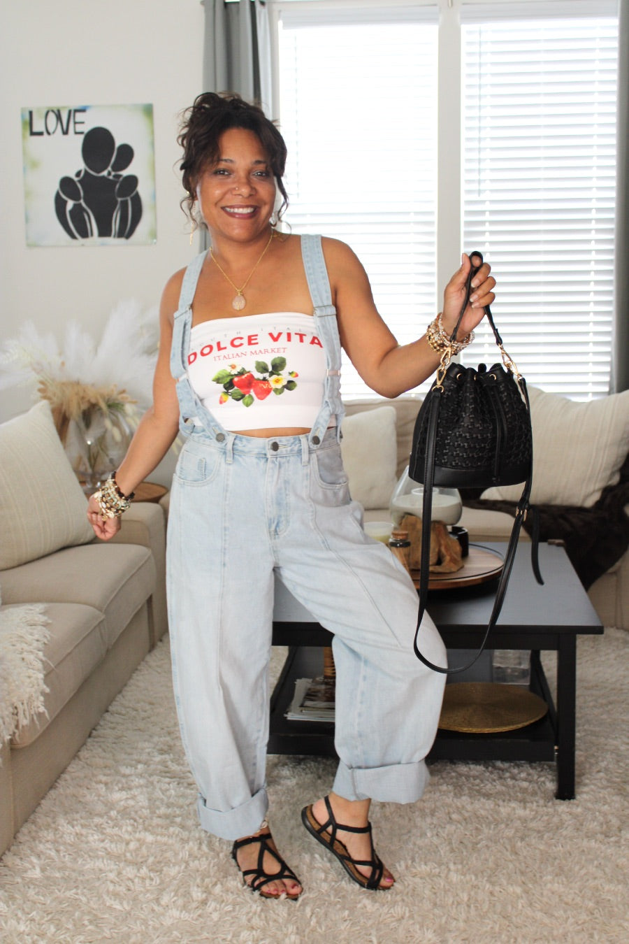 Easy To Love Denim Suspender Overall Pants