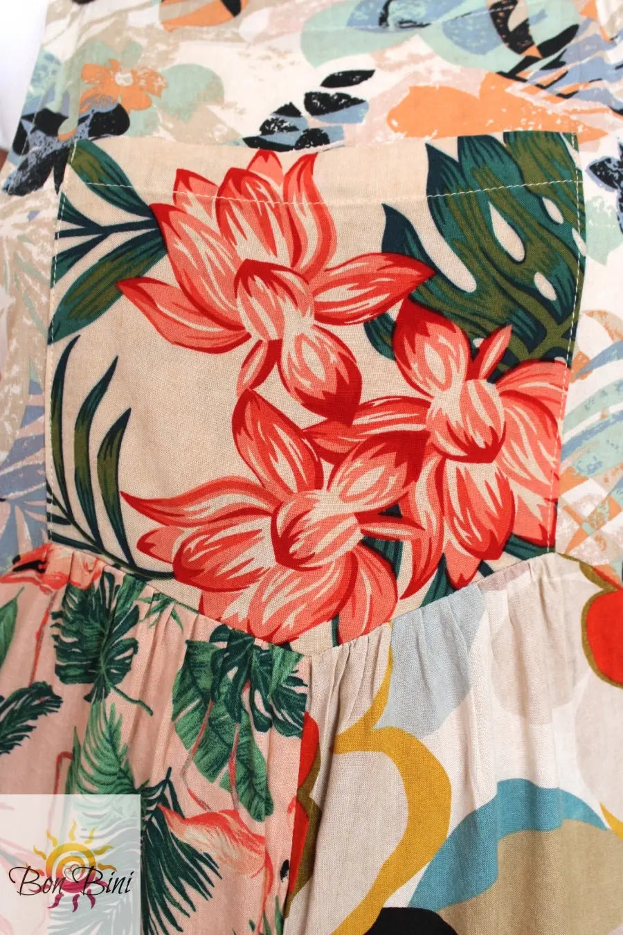BB Feeling Tropical Patchwork Overalls