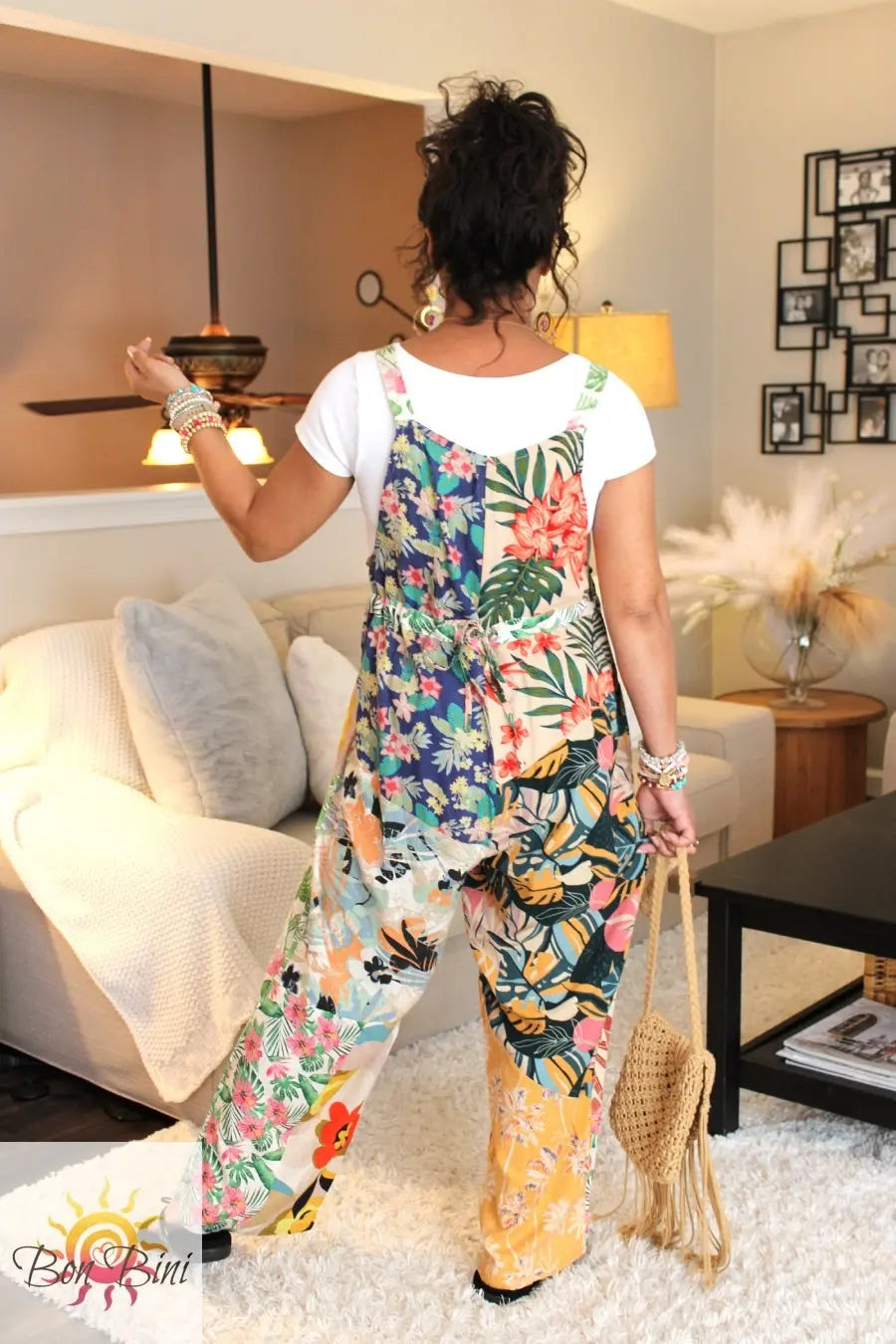 BB Feeling Tropical Patchwork Overalls
