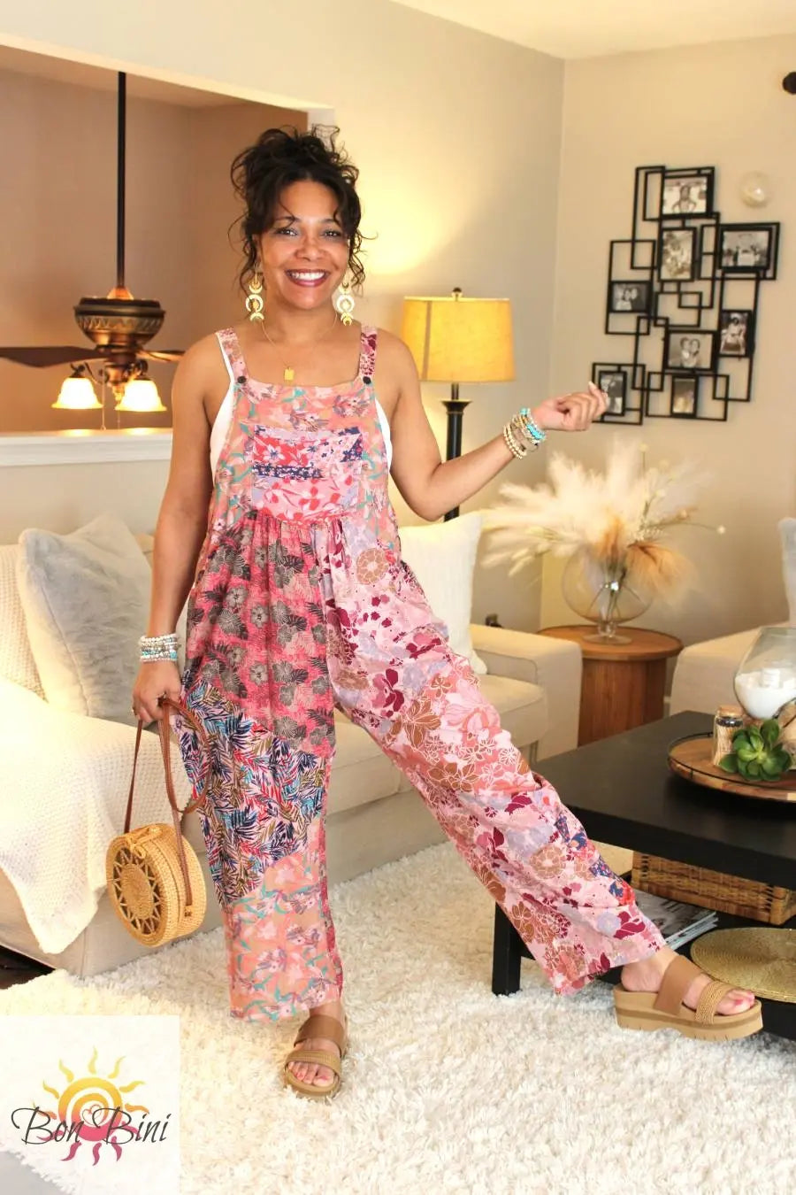 BB Perfectly Pink Hippie Patchwork Overalls