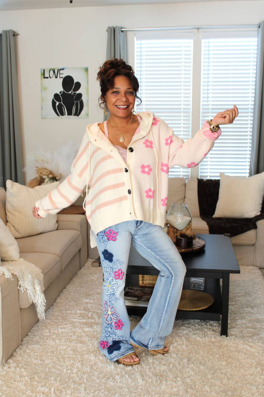 Floral Bloom Hooded Cardigan