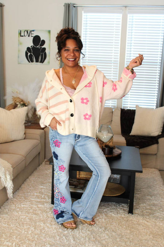 Floral Bloom Hooded Cardigan