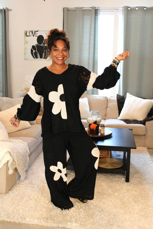 Floral Noir Oversized Hoodie