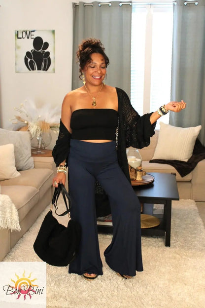 Fold Over Bamboo Palazzo Pants