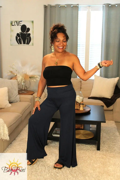 Fold Over Bamboo Palazzo Pants