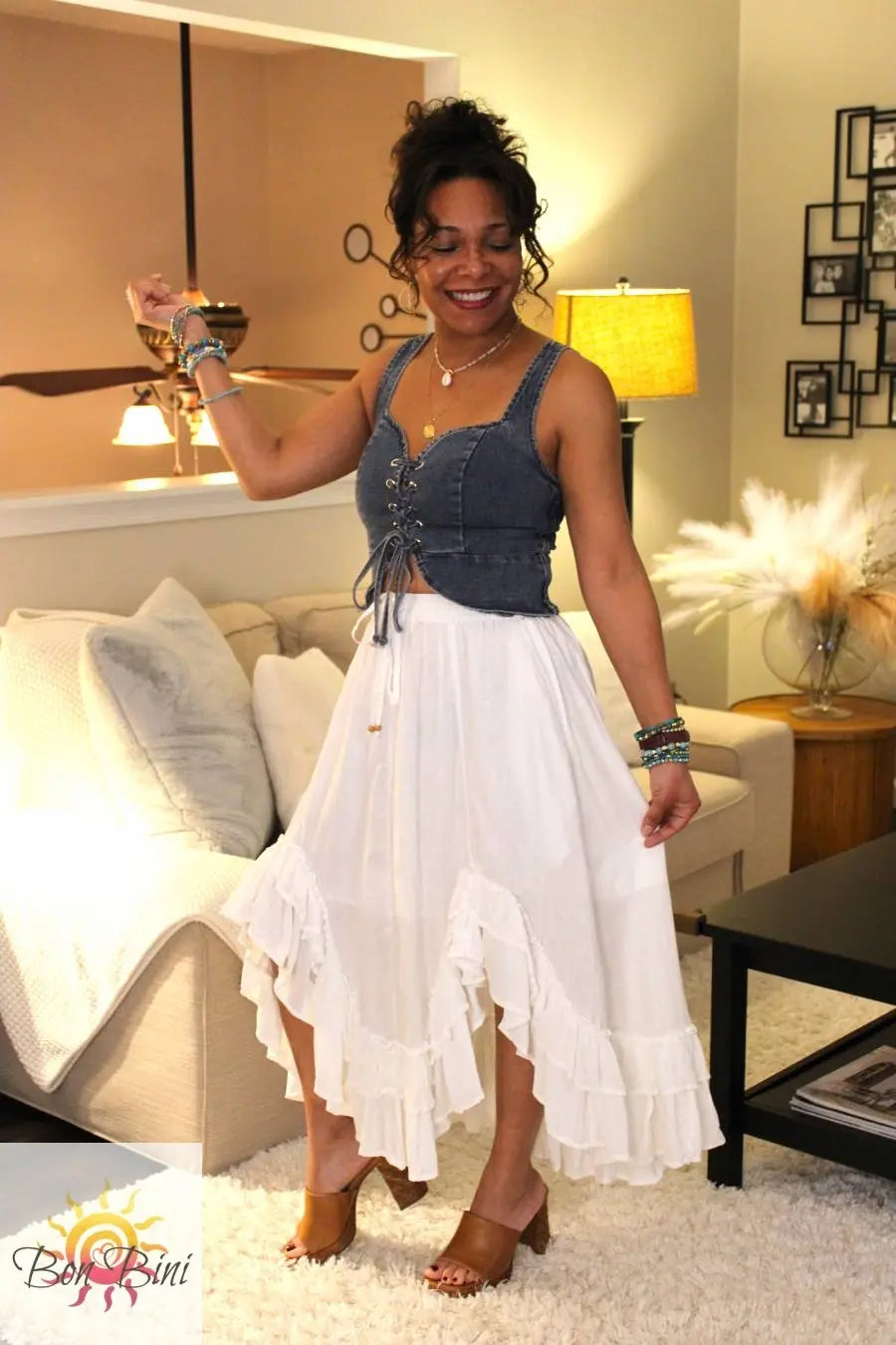 YT Frill Paradise Midi Skirt