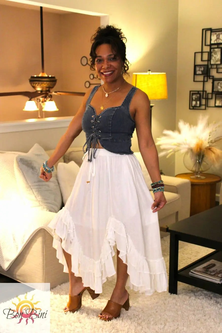 YT Frill Paradise Midi Skirt