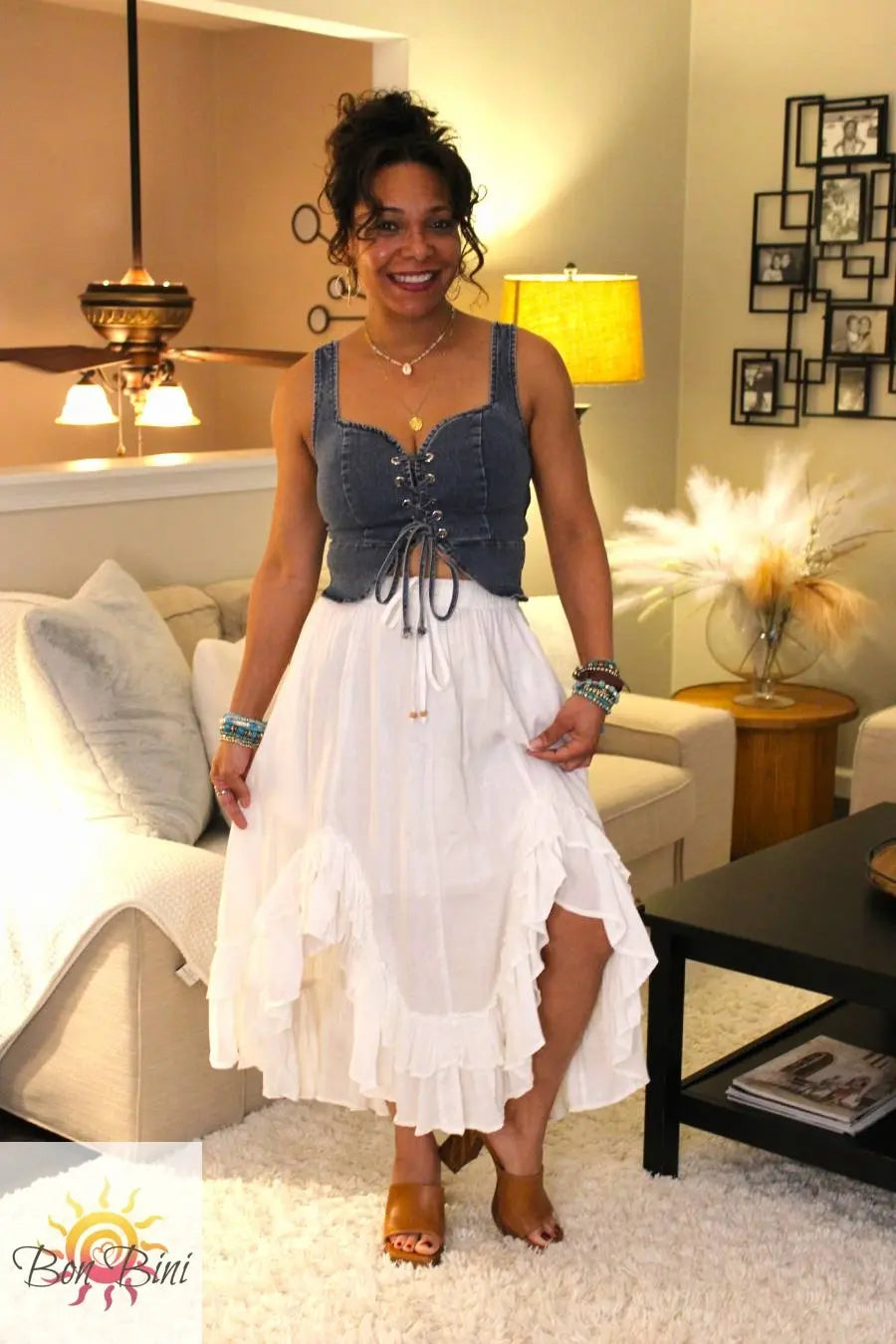 YT Frill Paradise Midi Skirt
