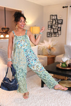 Load image into Gallery viewer, Green Gorgeousness Patchwork Boho Overalls
