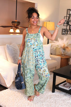 Load image into Gallery viewer, Green Gorgeousness Patchwork Boho Overalls
