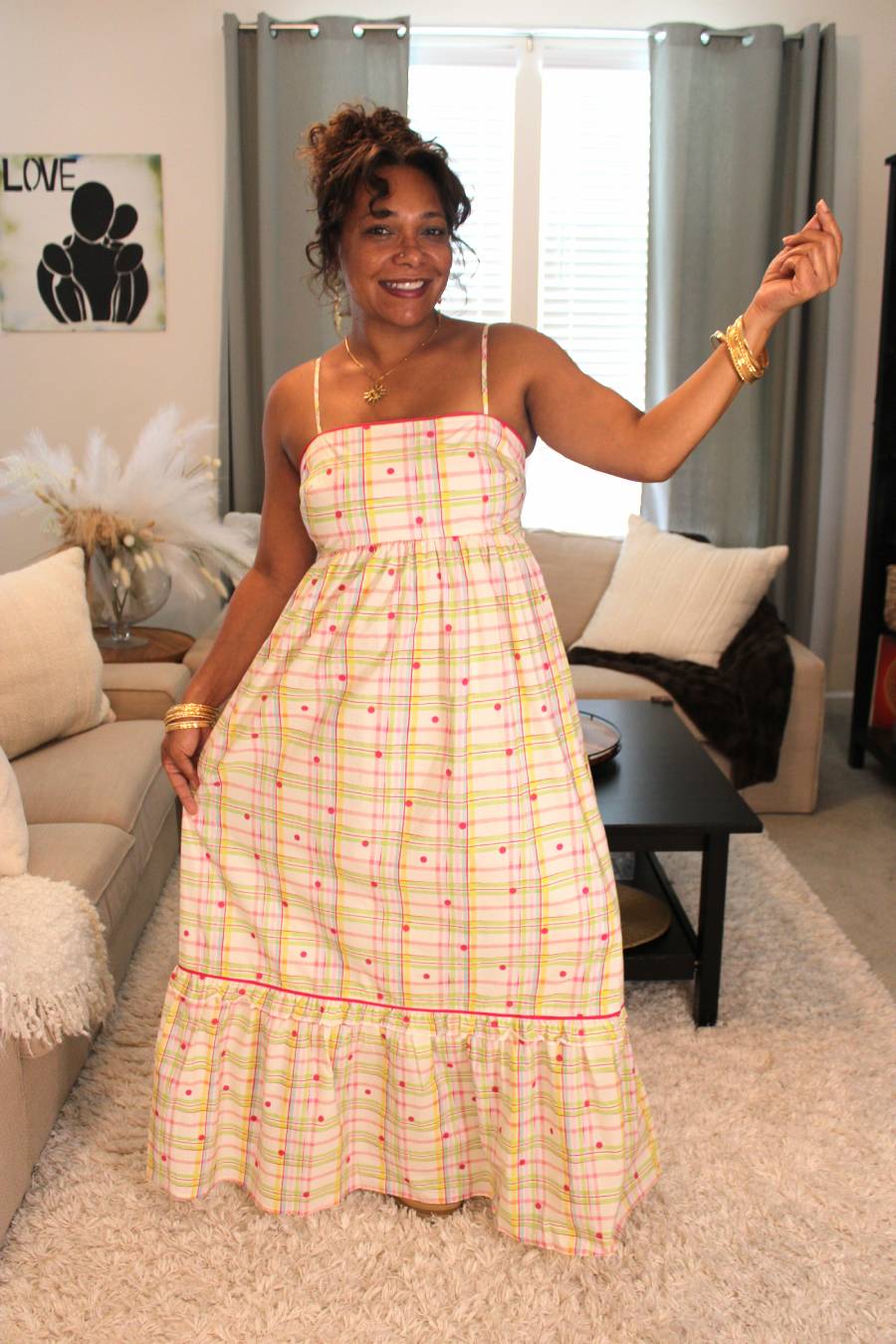 Honey Pot Plaid Maxi Dress