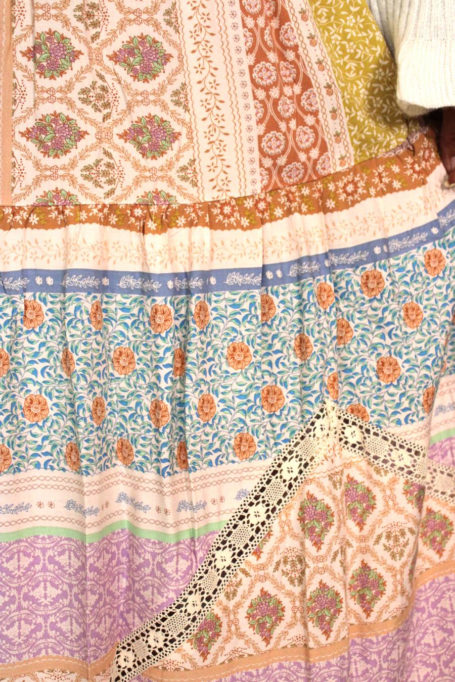 Hues Of The Sun Patchwork Maxi Skirt