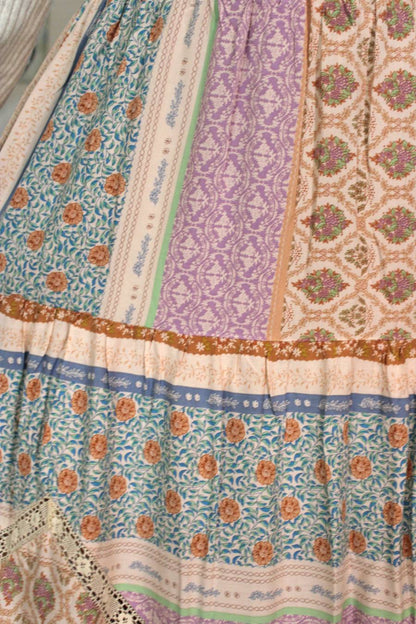 Hues Of The Sun Patchwork Maxi Skirt