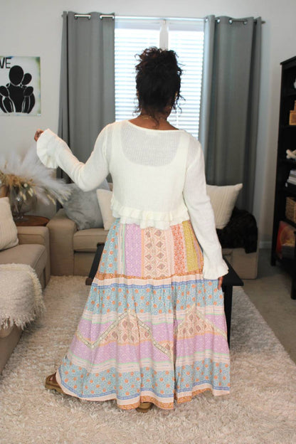 Hues Of The Sun Patchwork Maxi Skirt