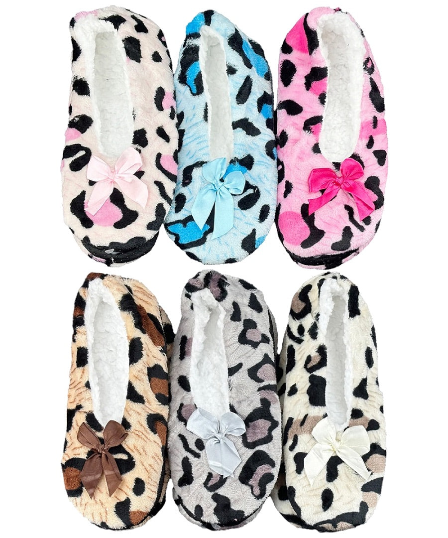 Leopard Fuzzy Sock Slippers
